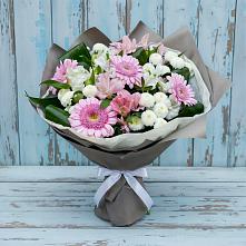 Букет цветов из:  Герберы, Альстромерии и Хризантемы в Сокольниково