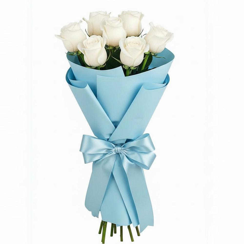 Букет 7 белых роз Проуд в Сокольниково