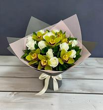 Букет цветов из:  Орхидеи и Розы в Сокольниково