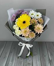 Букет цветов из:  Розы, Герберы и Хризантемы в Сокольниково