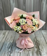 Букет цветов из:  Гвоздики, Розы и Хризантемы в Сокольниково