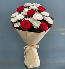 Букет цветов из:  Розы и Хризантемы в Сокольниково