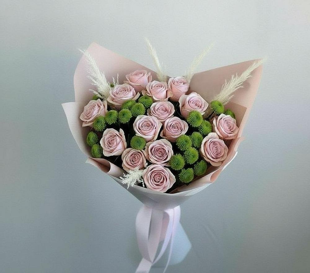 Букет цветов из: Розы и Хризантемы в Сокольниково