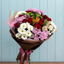Букет цветов из:  Розы, Хризантемы и Альстромерии в Сокольниково