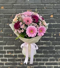Букет цветов из:  Герберы и Хризантемы в Сокольниково
