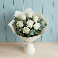 Букет Белые розы в Эвкалипте #REPLACE_PRED# Сокольниково