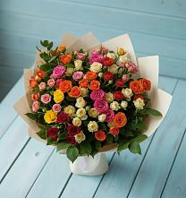 Букет Микс из разноцветных кустовых роз #REPLACE_PRED# Сокольниково